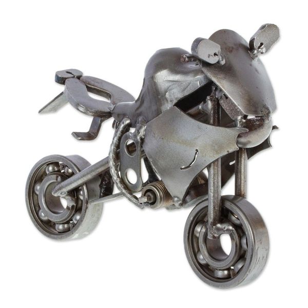 Alternate image for Rustic Motocross Bike Recycled Metal Sculpture Rustic Motocross Bike