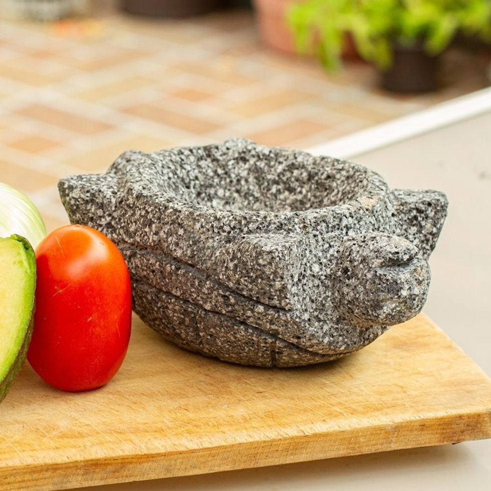 Turtle Shaped Traditional Mexican Mortar and Pestle Set 'Turtle Tradition II'