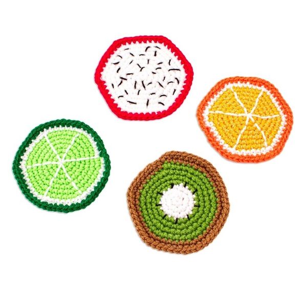 Alternate image for Fruit-Themed Crocheted Coasters Set of 4 Juicy Fruit