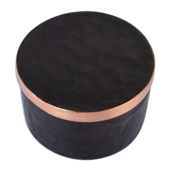 Alternate image for Handcrafted Black Hammered Copper Petite Keepsake Box Midnight Mysteries