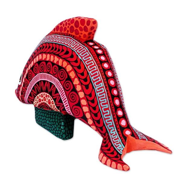 Alternate image for Alebrije Dolphin Figurine Diving Dolphin