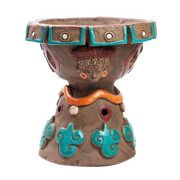 Alternate image for Artisan Crafted Decorative Ceramic Footed Bowl Footed Censer
