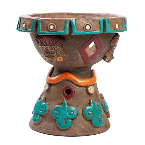 Alternate image for Artisan Crafted Decorative Ceramic Footed Bowl Footed Censer