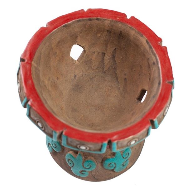 Alternate image for Artisan Crafted Decorative Ceramic Footed Bowl Footed Censer