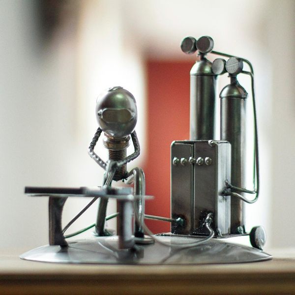 Alternate image for Rustic Metal Auto Parts Sculpture of Welder Rustic Welder