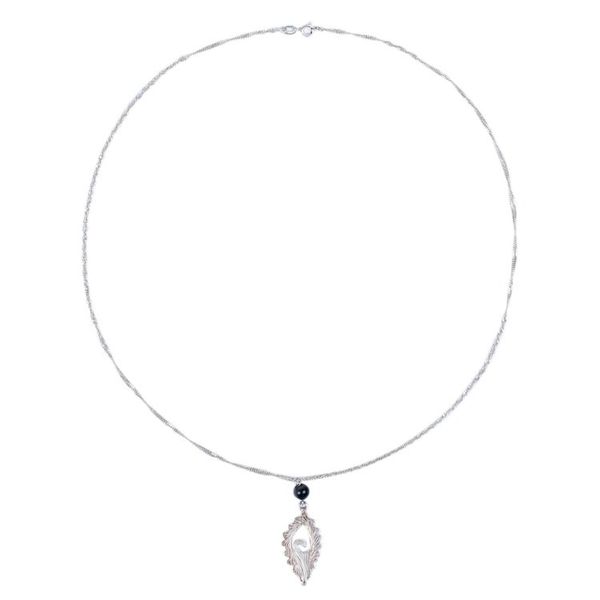 Alternate image for 925 Sterling Silver Necklace with Filigree Pendant and Agate Filigree Snail