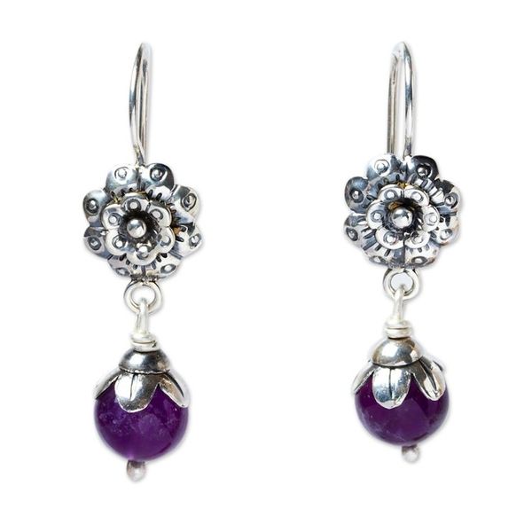 Alternate image for Artisan Crafted Amethyst Earrings Natural Affinity