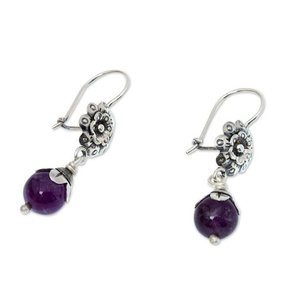 Alternate image for Artisan Crafted Amethyst Earrings Natural Affinity