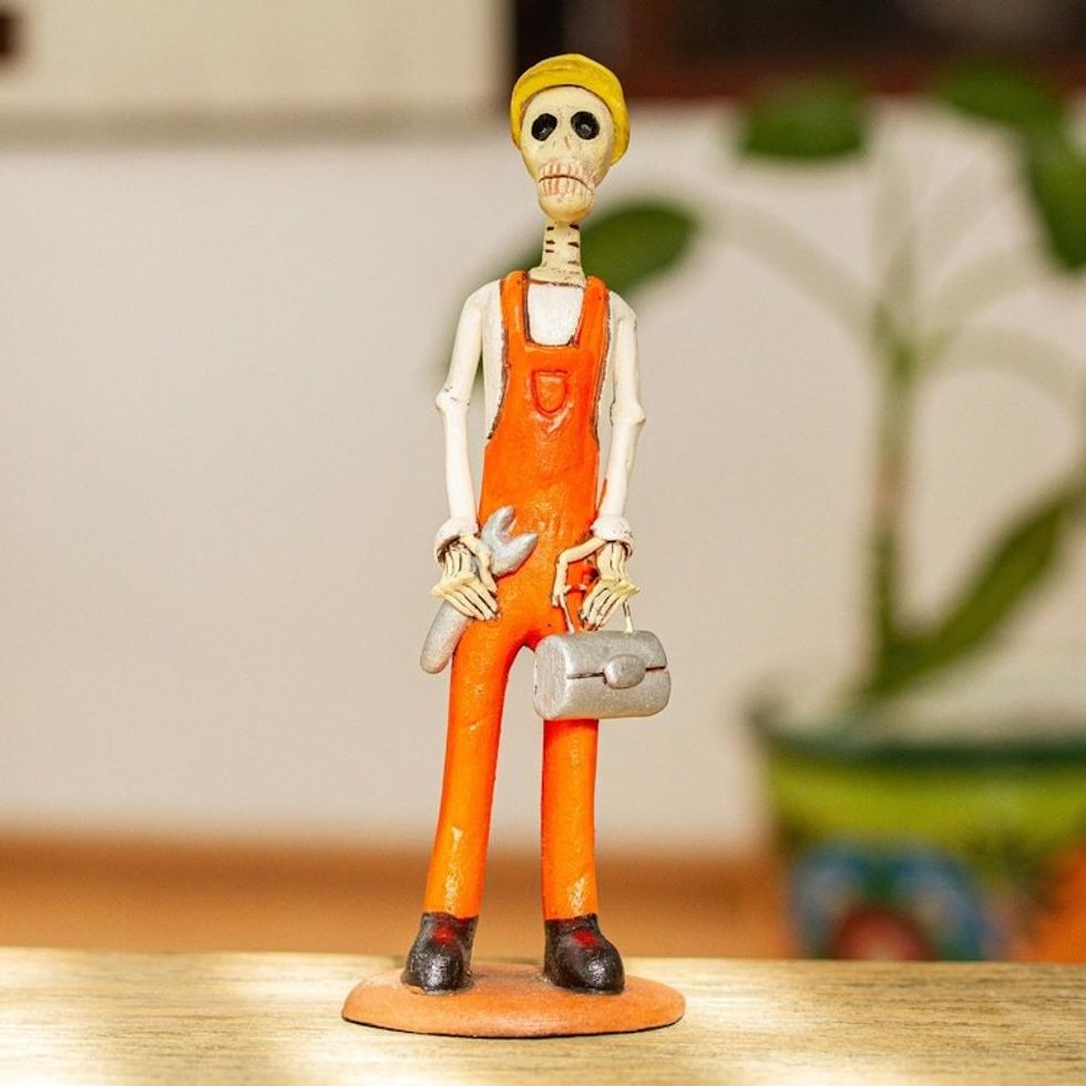 Hand Crafted Ceramic Catrin Figurine 'Tradesman Catrin'