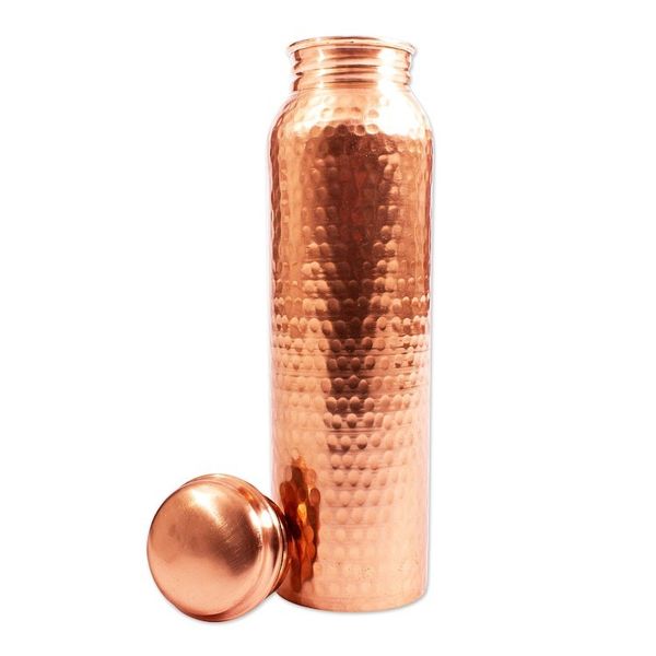 Alternate image for Handcrafted Mexican Copper Bottle Gleaming Pebbles
