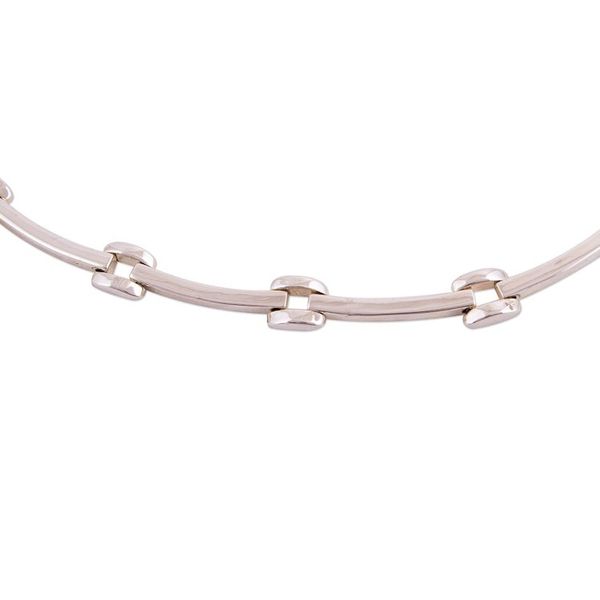 Alternate image for Taxco Silver Square Link Geometric Necklace from Mexico Square Links