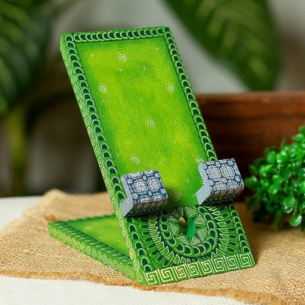 Hand Painted Alebrije-Style Phone Stand 'Oaxacan Way'