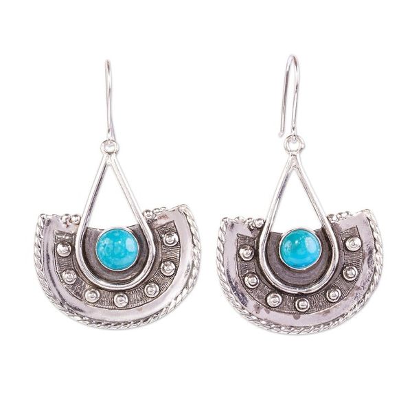 Alternate image for Sterling Silver and Turquoise Dangle Earrings from Mexico Turquoise Candy