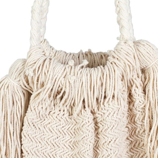 Alternate image for Macrame Cotton Shoulder Bag Terra Fria in Ivory