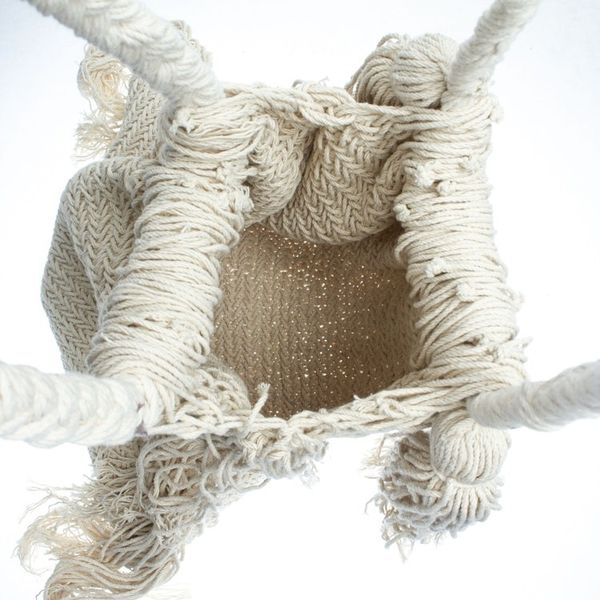 Alternate image for Macrame Cotton Shoulder Bag Terra Fria in Ivory