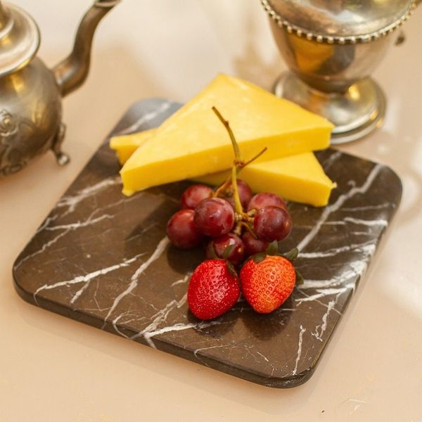 Alternate image for Square Black Marble Cheese or Chopping Board Plateau in Black