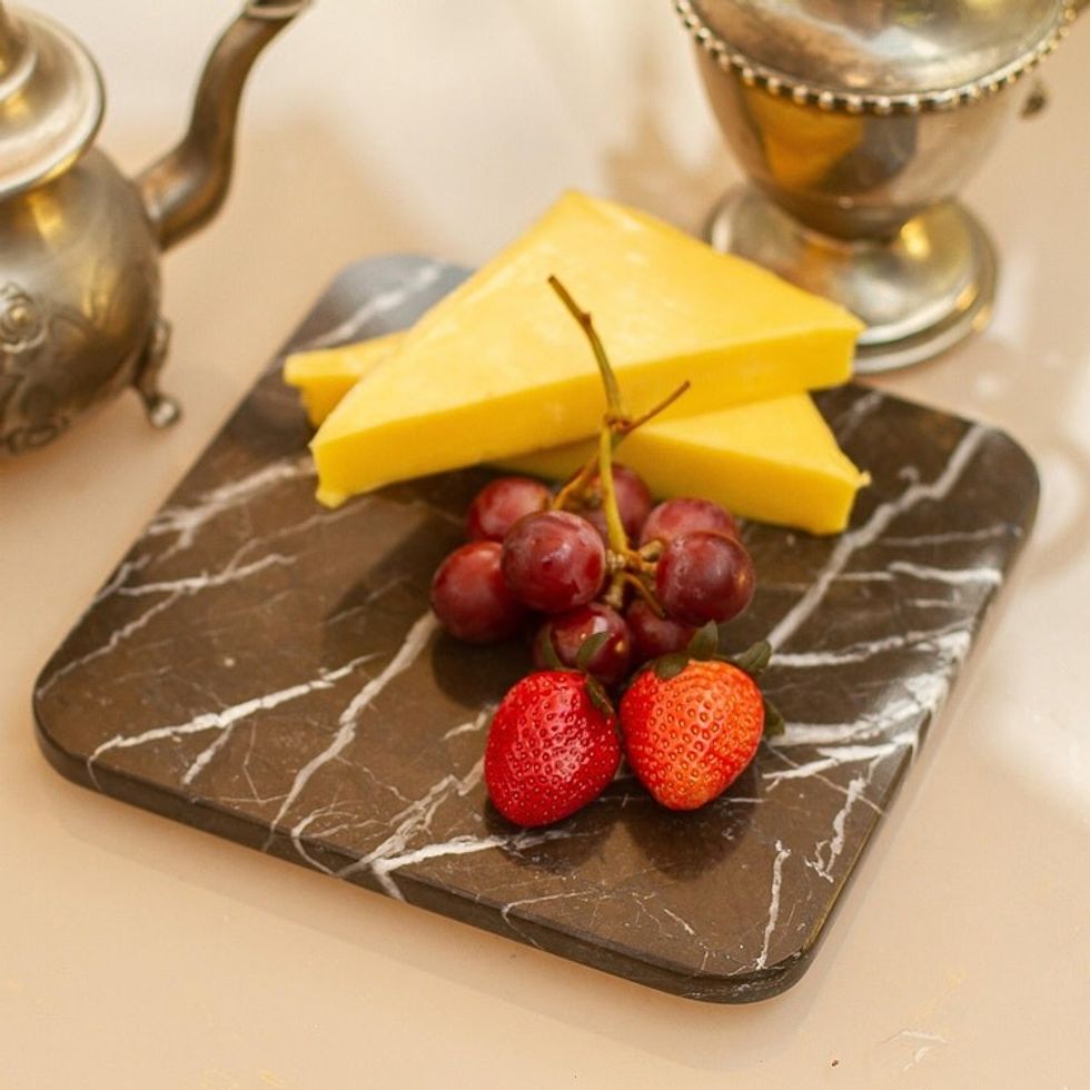 Square Black Marble Cheese or Chopping Board 'Plateau in Black'