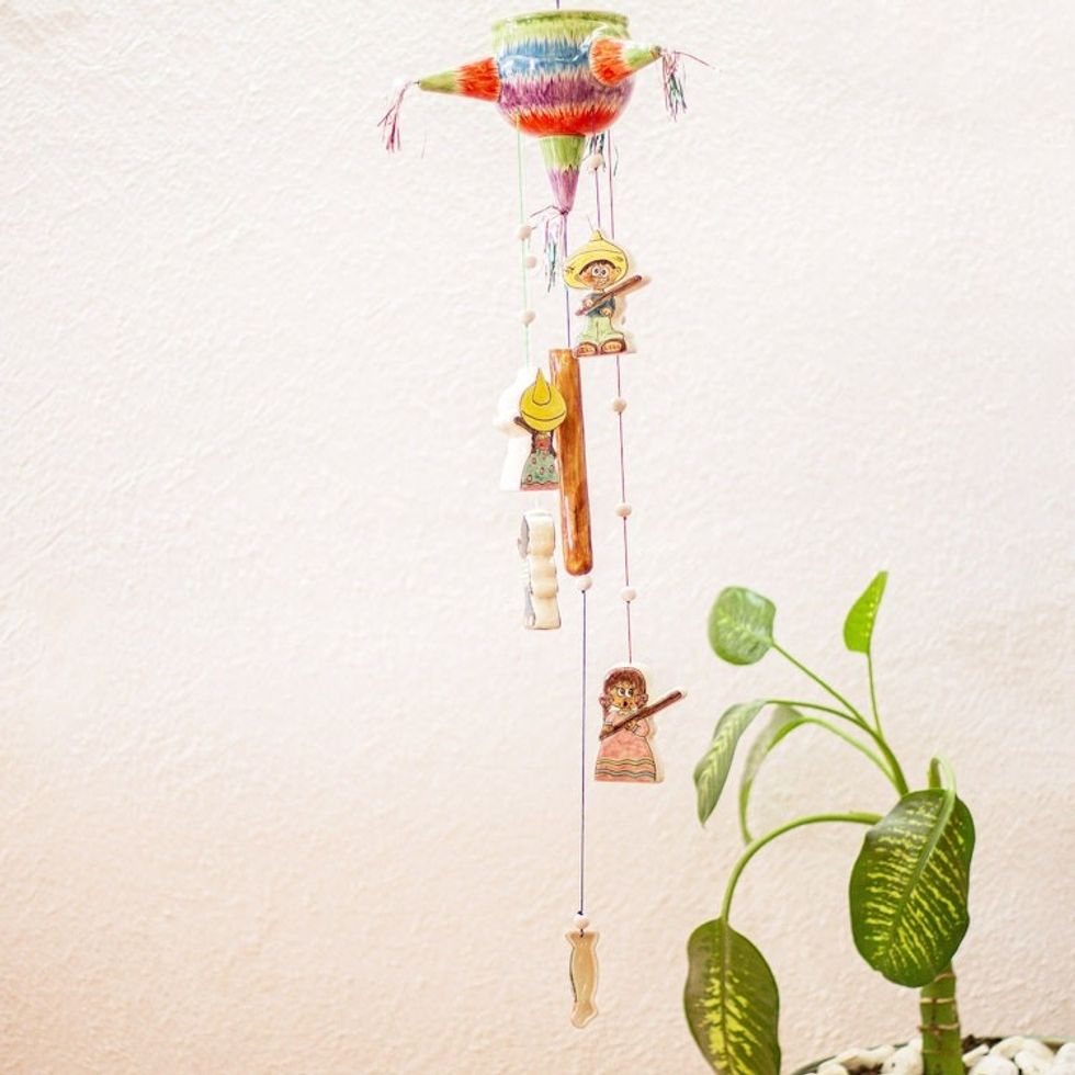 Piata Themed Ceramic Wind Chime 'Piata Party'