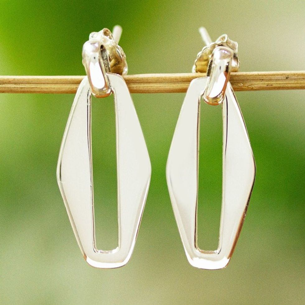 Modern Taxco Silver Dangle Earrings 'Contemporary Classic'