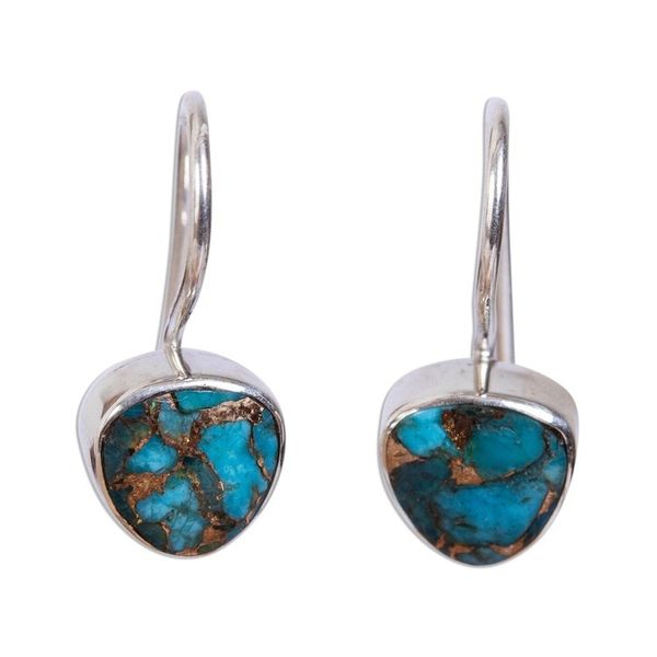 Alternate image for Taxco Composite Turquoise Drop Earrings from Mexico Gleaming Gems