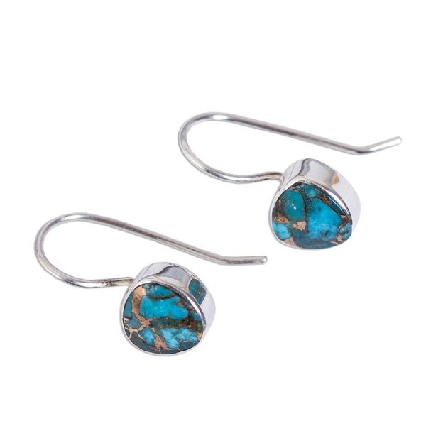 Alternate image for Taxco Composite Turquoise Drop Earrings from Mexico Gleaming Gems