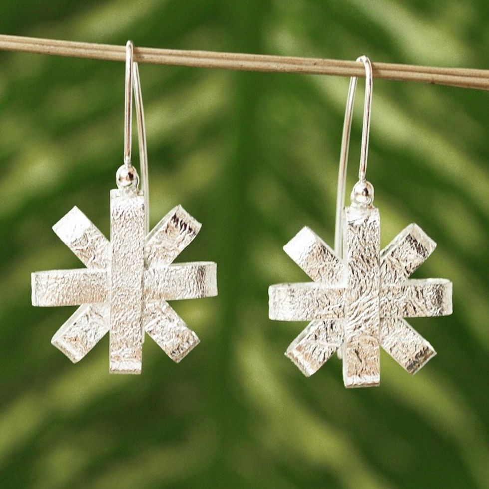 Handmade Sterling Silver Earrings 'Asterisk'