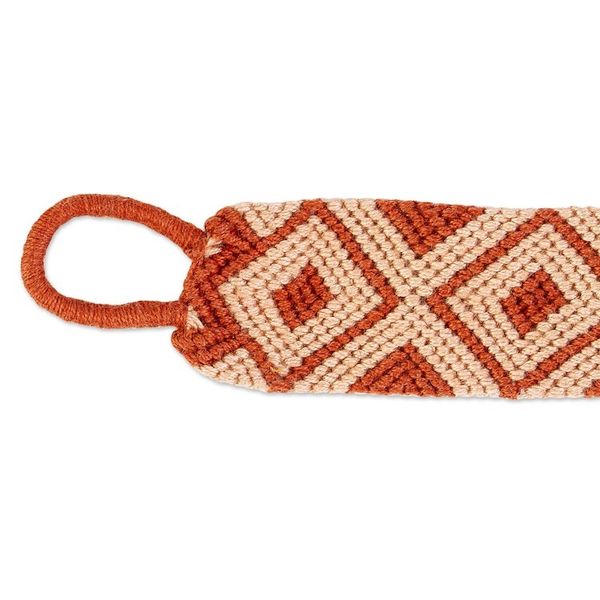 Alternate image for Russet and Peach 100 Macrame Cotton Bracelet from Chiapas Russet Diamonds