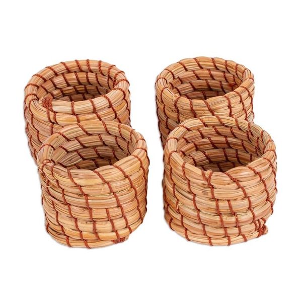 Alternate image for Handwoven Pine Needle Napkin Rings Set of 4 Taste of Home
