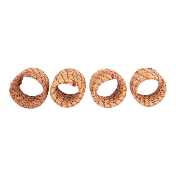 Alternate image for Handwoven Pine Needle Napkin Rings Set of 4 Taste of Home