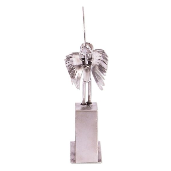Alternate image for Angel-themed Recycled Metal Sculpture Capture the Moon