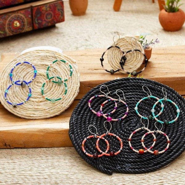 Alternate image for Multi-Colored Beaded Hoop Earrings Set of 7 Seven Days