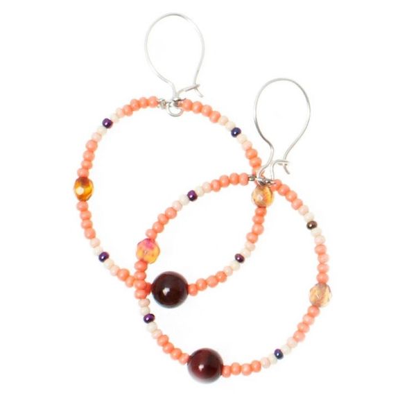 Alternate image for Multi-Colored Beaded Hoop Earrings Set of 7 Seven Days