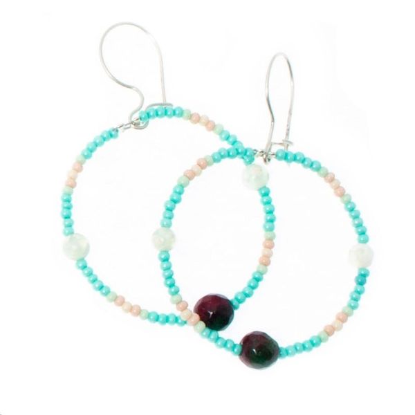 Alternate image for Multi-Colored Beaded Hoop Earrings Set of 7 Seven Days