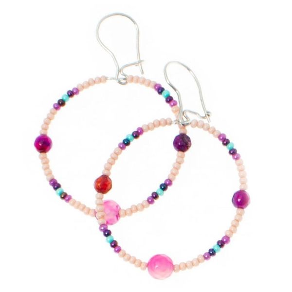 Alternate image for Multi-Colored Beaded Hoop Earrings Set of 7 Seven Days
