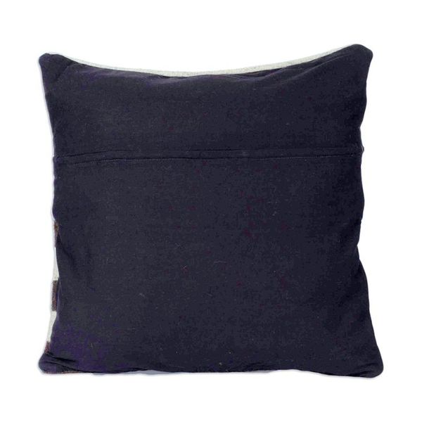 Alternate image for Handwoven Brown and Ivory Color Cushion Cover Zapotec Eagles