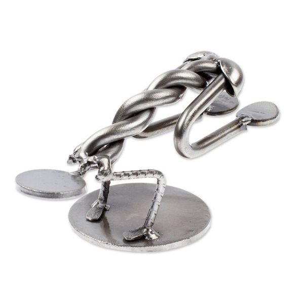 Alternate image for Hand Crafted Metal Sculpture of Crow Yoga Pose Crow Pose I