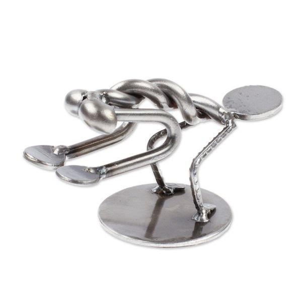 Alternate image for Hand Crafted Metal Sculpture of Crow Yoga Pose Crow Pose I