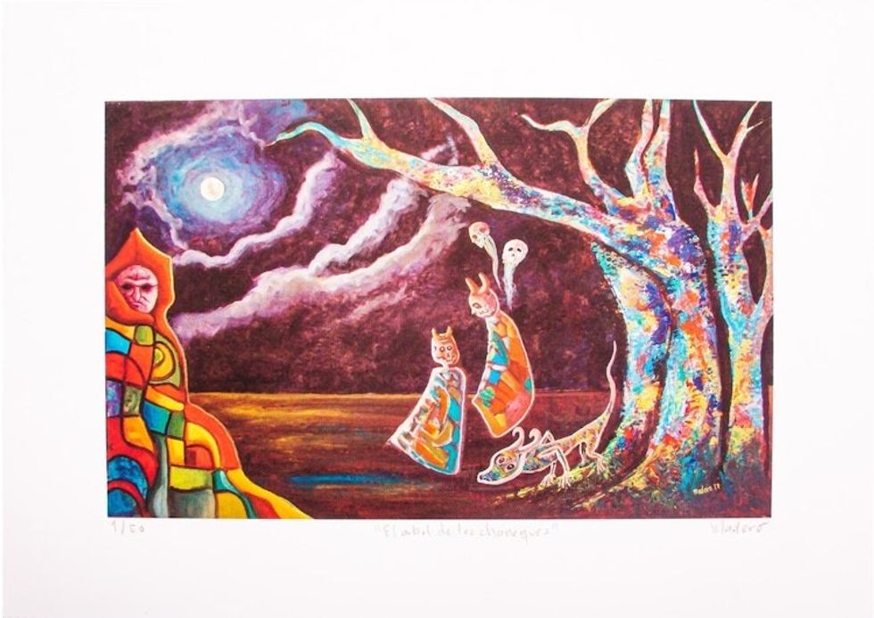 Surreal Limited-Edition Gicle on Canvas 'The Tree of the Chaneques'