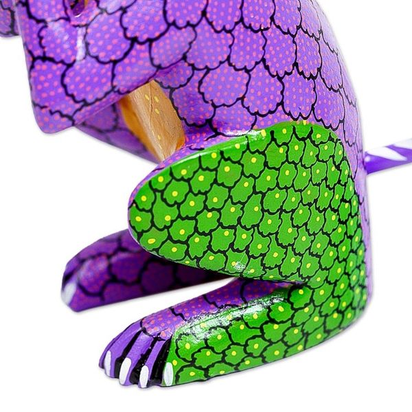 Alternate image for Wood Alebrije Carving of Multicolored Monkey from Oaxaca Speak No Evil