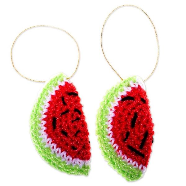 Alternate image for Artisan Crafted Watermelon Ornaments Pair Sweet Slice