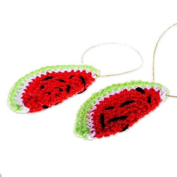 Alternate image for Artisan Crafted Watermelon Ornaments Pair Sweet Slice