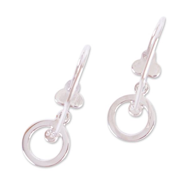 Alternate image for Taxco Fine Silver Modern Dangle Earrings from Mexico Silver Grains