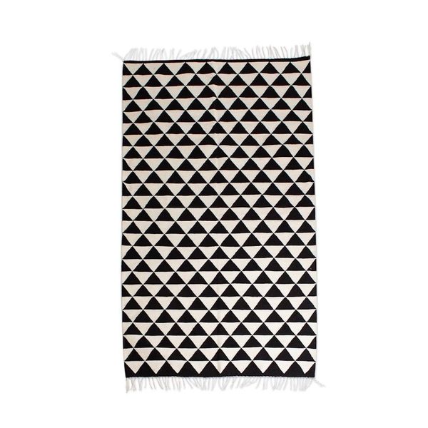 Alternate image for Hand Woven Black and Ecru Wool Area Rug Mountains of Teotitlan