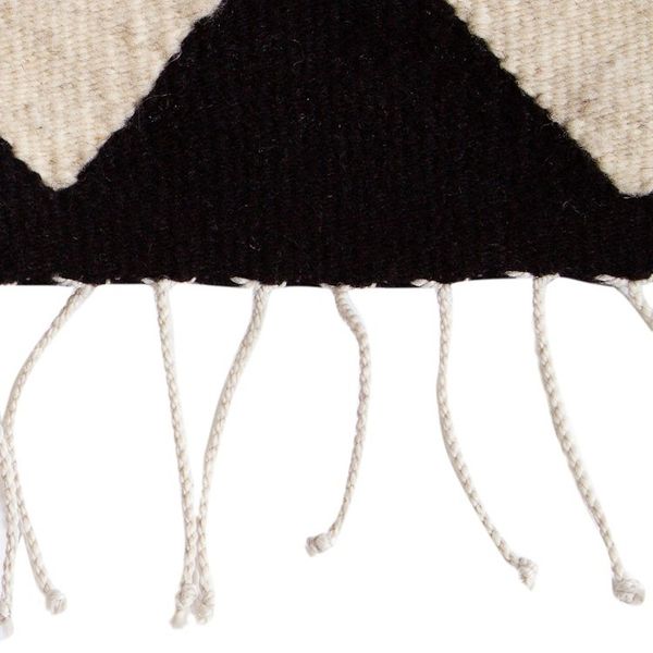 Alternate image for Hand Woven Black and Ecru Wool Area Rug Mountains of Teotitlan