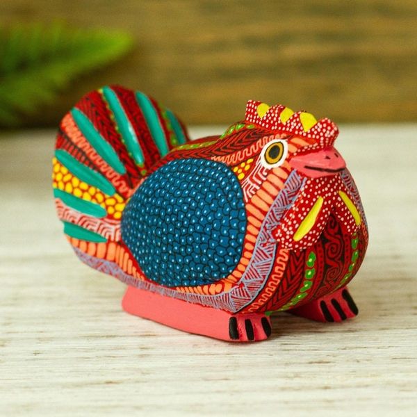 Alternate image for Handmade Hen Alebrije Sculpture Audacious Hen