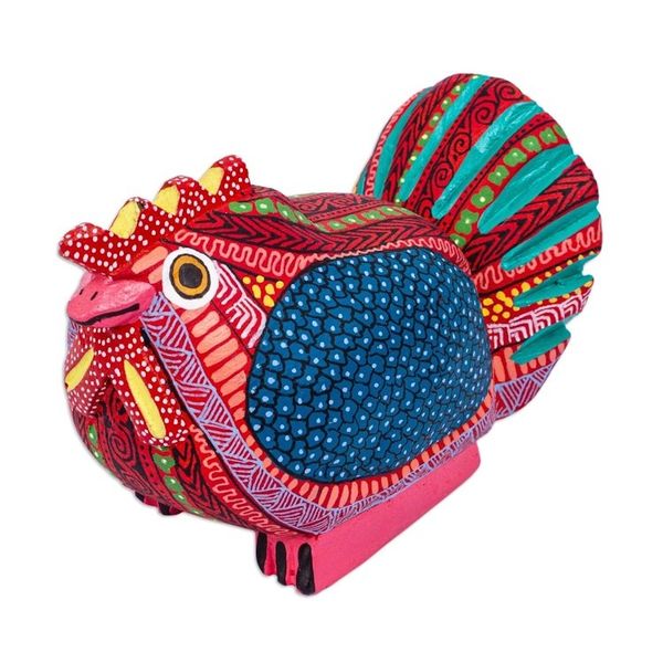 Alternate image for Handmade Hen Alebrije Sculpture Audacious Hen