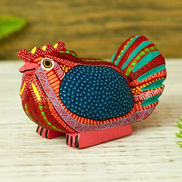 Alternate image for Handmade Hen Alebrije Sculpture Audacious Hen