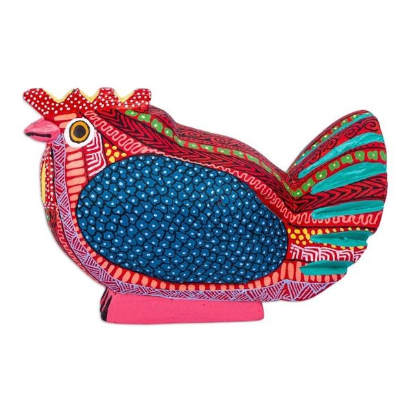 Alternate image for Handmade Hen Alebrije Sculpture Audacious Hen