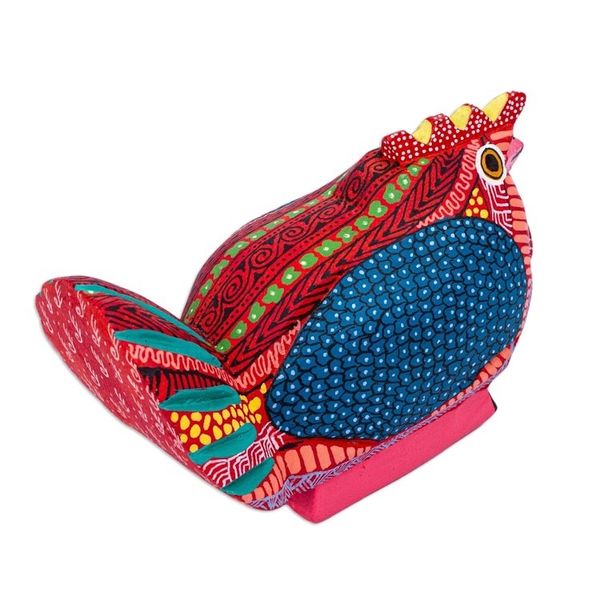 Alternate image for Handmade Hen Alebrije Sculpture Audacious Hen