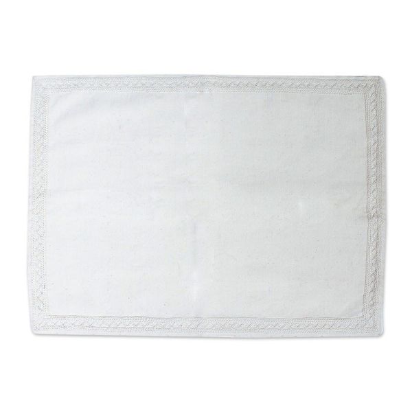 Alternate image for Alabaster White 100 Handwoven Cotton Placemats Set of 4 Alabaster Classic